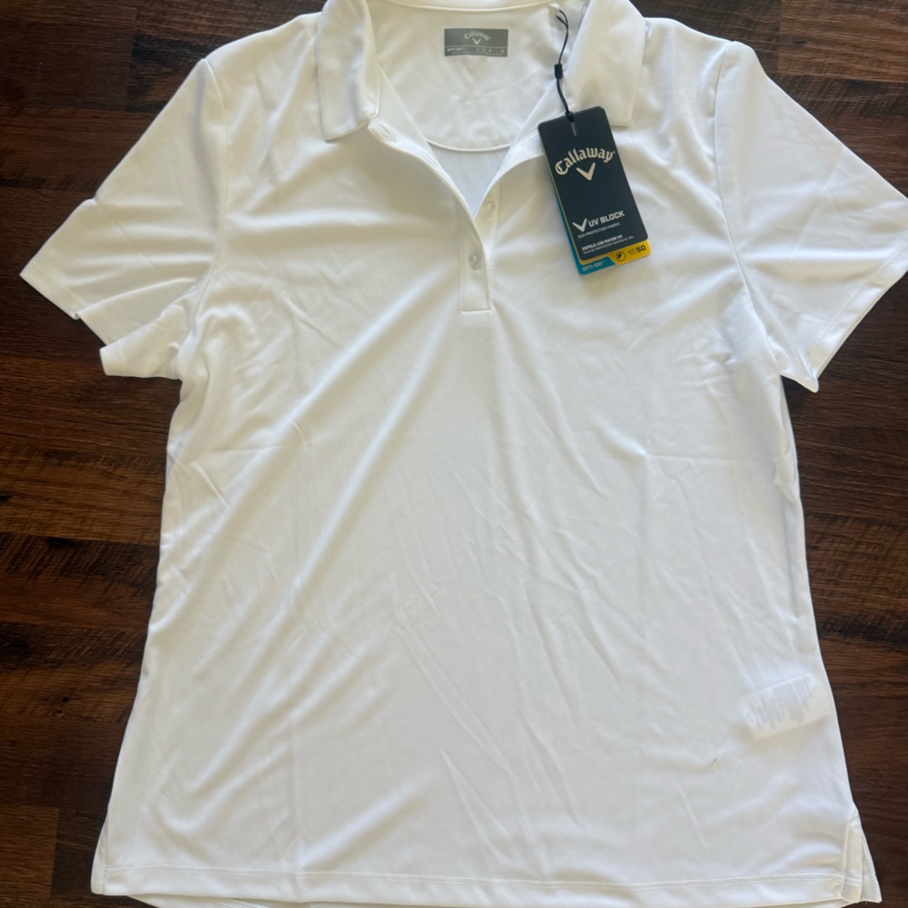 Callaway Women's White Performance Polo Shirt NWT Large